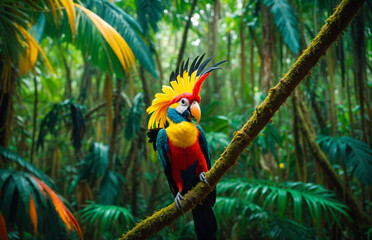 Obraz premium vibrant elegance in nature’s palette, wild beauty of tropical allure unveils a jungle gem 