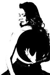 woman looking forward isolated on white background vector image