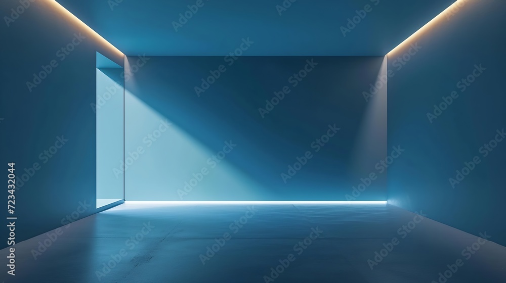 Aufkleber universal minimalistic blue background for presentation. a light blue wall in the interior with beau