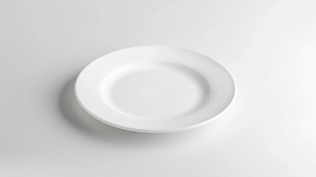 White plate placed on a white background : Generative AI