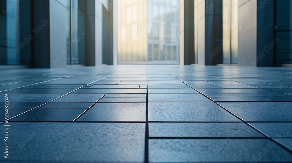 Poster empty square front of modern architectures : generative ai