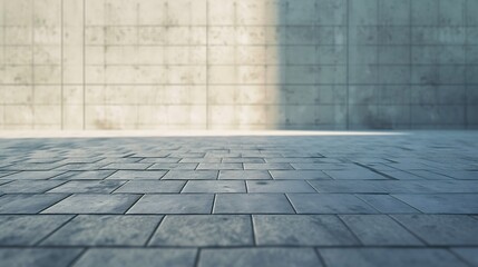 Fototapeta premium a fragment of a street city concrete wall of a building and an paving stones. Building's facade. Mocap or background for creativity : Generative AI