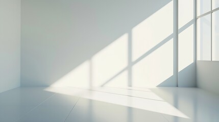 Fototapeta premium Minimal style interior room with white wall : Generative AI