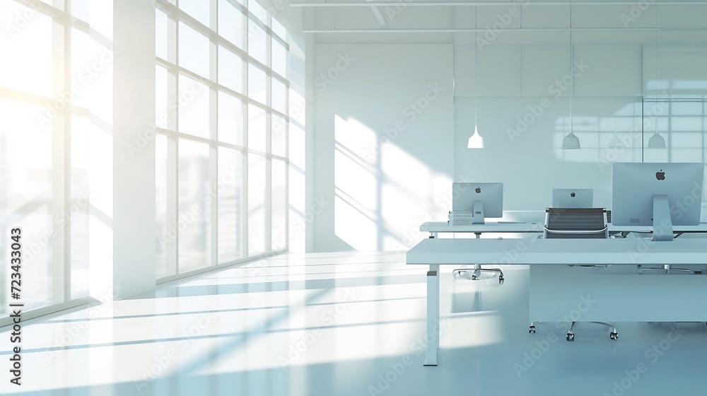 Poster it must be the weekend. shot of an empty office. : generative ai