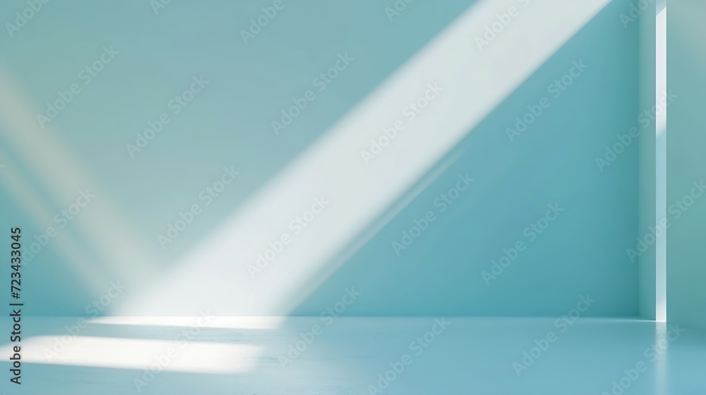 Poster universal minimalistic blue background for presentation. a light blue wall in the interior with beau