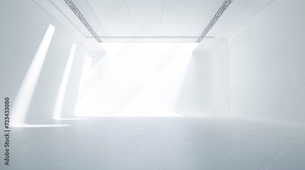 Aufkleber Empty white studio background. Design for displaying product. : Generative AI