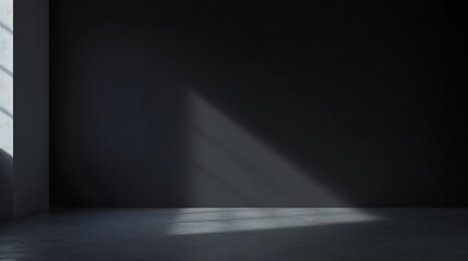 Empty room with black wall : Generative AI - obrazy, fototapety, plakaty