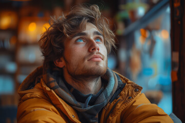 Obraz premium A raw image of a person in deep thought, showcasing the complexity of human emotions. Concept of introspection and emotional depth. Generative Ai.