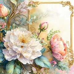 ornate floral arrangements with a baroque aesthetic, backgrounds suggest texture - obrazy, fototapety, plakaty