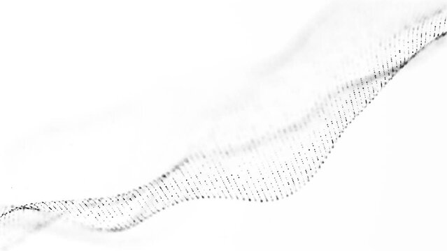 Abstract technology digital particles flow, Digital cyberspace, Technology digital connection flowing dots loop background