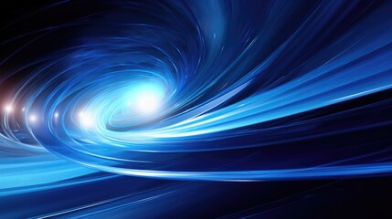 a blue abstract of light, in the style of spiral group, data visualization, net art, fisheye lens, screen format