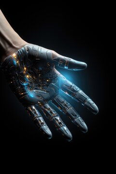 a hand hitting a futuristic based background image, in the style of light navy and light cyan, delicate constructions