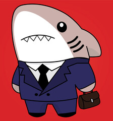 shark boss, illustration, vector, pattern, focus discipline, motivational, finance