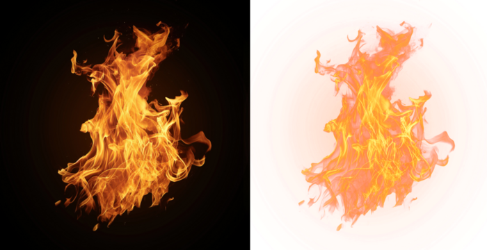 Artistic Fire Illustration on Transparent Background, Art-inspired fire illustration set against a transparent canvas