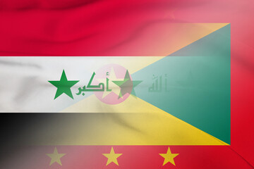 Iraq and Grenada state flag transborder negotiation GRD IRQ