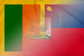 Naklejka na ściany i meble Sri Lanka and Haiti official flag international negotiation HTI LKA
