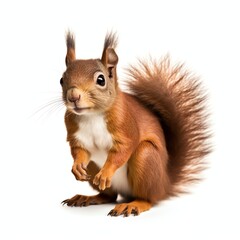 a squirrel, studio light , isolated on white background