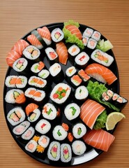 plate with various sushi