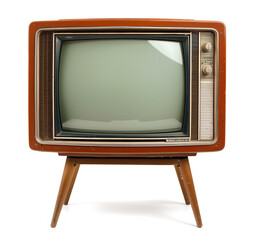 A classic vintage television with a wooden frame and legs, showcasing the nostalgic era of entertainment technology