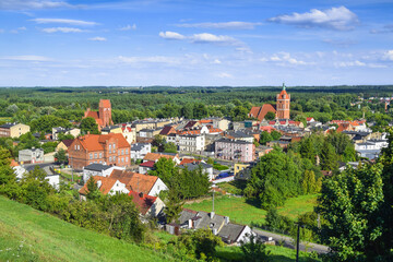 Golub-Dobrzyn town, view from the castle hill, Poland.