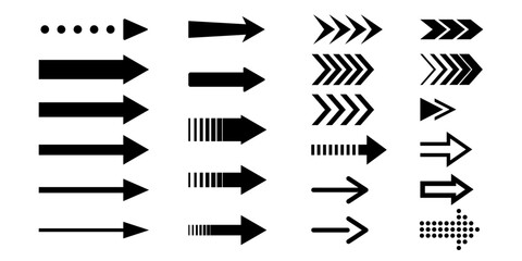 Collection of arrow shapes in various styles 