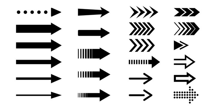Collection of arrow shapes in various styles 