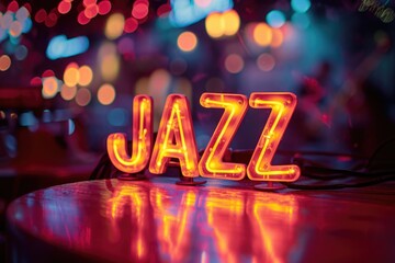The Word JAZZ Glowing Letters