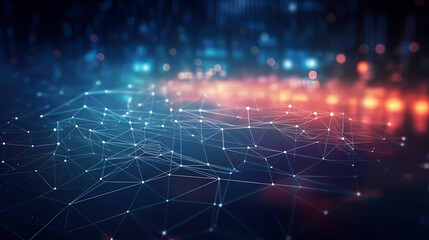 Obraz premium Digital technology blue rhythm wavy lines abstract graphic poster web page ppt background