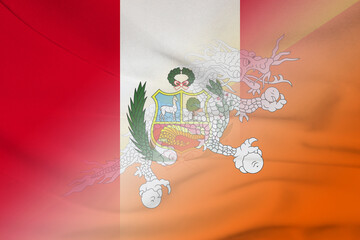Peru and Bhutan state flag international contract  PER