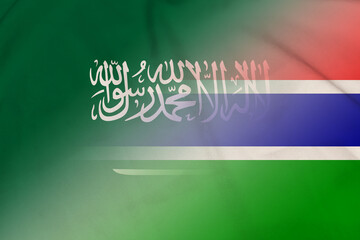 Saudi Arabia and Gambia state flag transborder contract GMB SAU