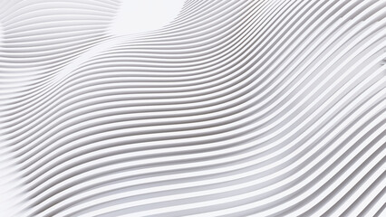 Abstract Curved Shapes. White Circular Background.