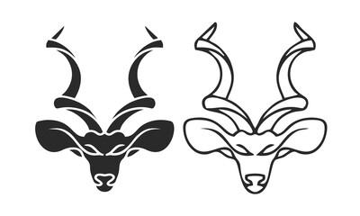 deer skull head logo vector 