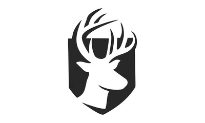  deer shield logo vector 