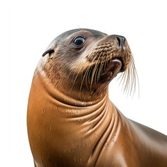 Obraz premium a sea lion, studio light , isolated on white background