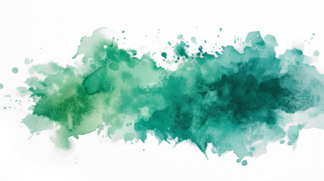 Watercolor Abstract Green Splash