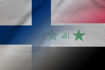 Finland and Iraq state flag transborder contract IRQ FIN