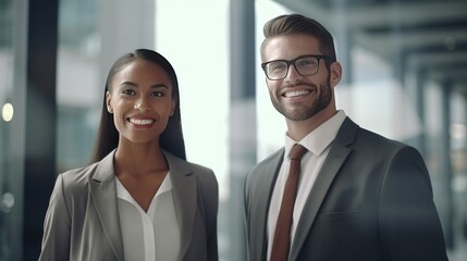 Man and woman business people team at office