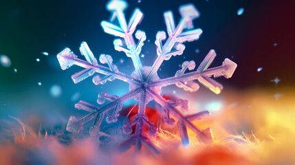 Snowflake background, winter cold texture frozen icy illustration snow frost