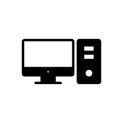 Computer icon vector. computer monitor icon vector.