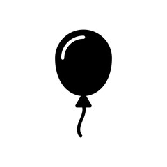 Balloon icon vector. party balloon icon decoration birthday vector. Balloon black silhouette icon