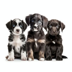 a puppies, studio light , isolated on white background