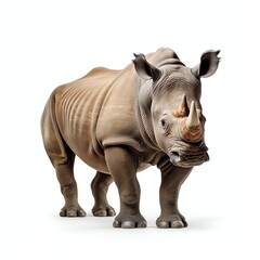 Obraz premium a rhino, studio light , isolated on white background