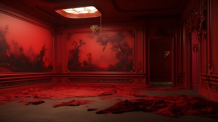empty red room studio