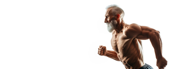 an image of an old man running, exercising, showing that Age is Just a Number, Embracing Fitness at Every Stage of Life