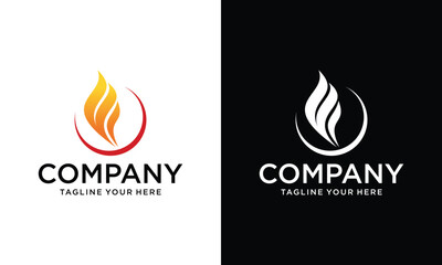 Letter F abstract logo, fire flame logo on a black and white background.
