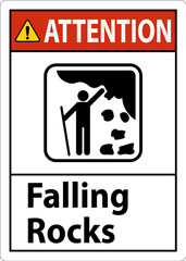 Attention Sign, Park Sign and Guide Sign, Falling Rocks