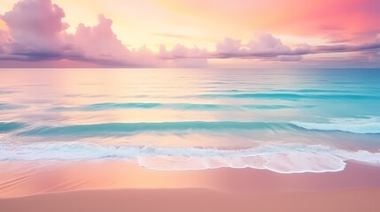 Aerial view of beautiful beach, simple, calm composition in clear blue