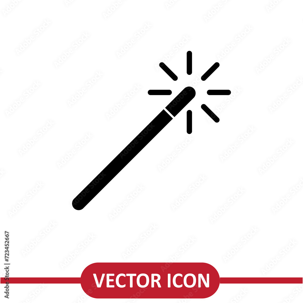 Poster magic wand vector icon, flat simple icon for site and app on white background..eps