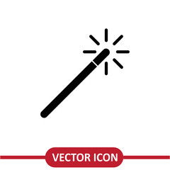 Magic wand vector icon, flat simple icon for site and app on white background..eps