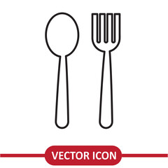Spoon, fork flat liner illustration on white background..eps